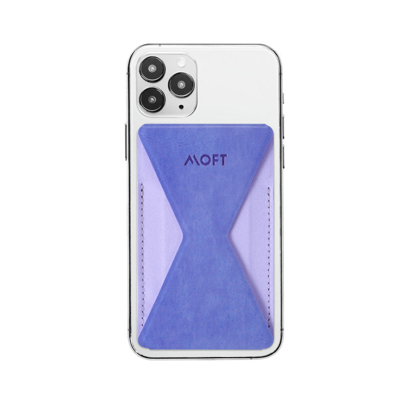 Mobile phone folding stand, blue triangular insert under phone case