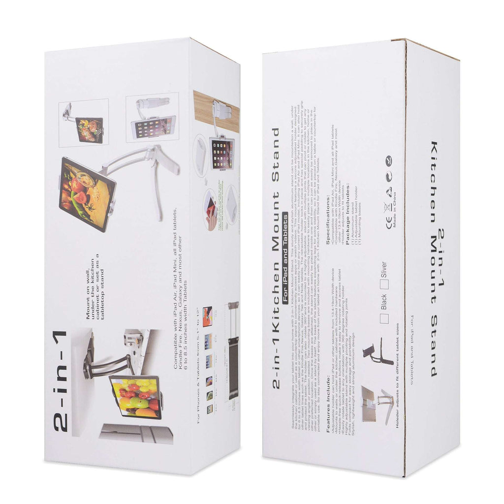 Folding phone and tablet stand shown in retail packaging