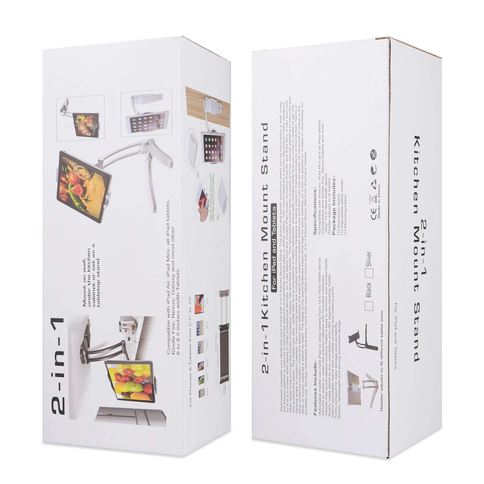 Folding phone and tablet stand shown in retail packaging