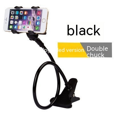 Black mobile phone holder clamp with cable for double chuck mounting