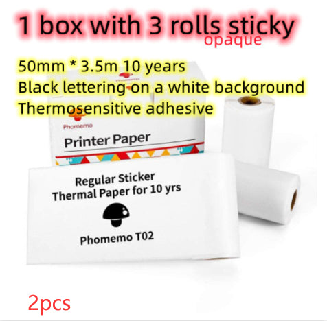 Printer paper rolls and thermal sticker sheets for mini label printer
