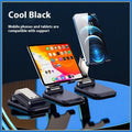 Cool black folding mobile desktop stand with adjustable tablet and phone holders