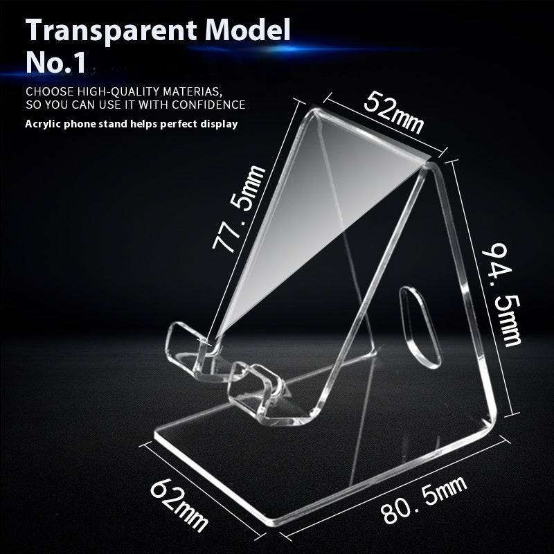 Clear acrylic phone stand with angled support and front cradle