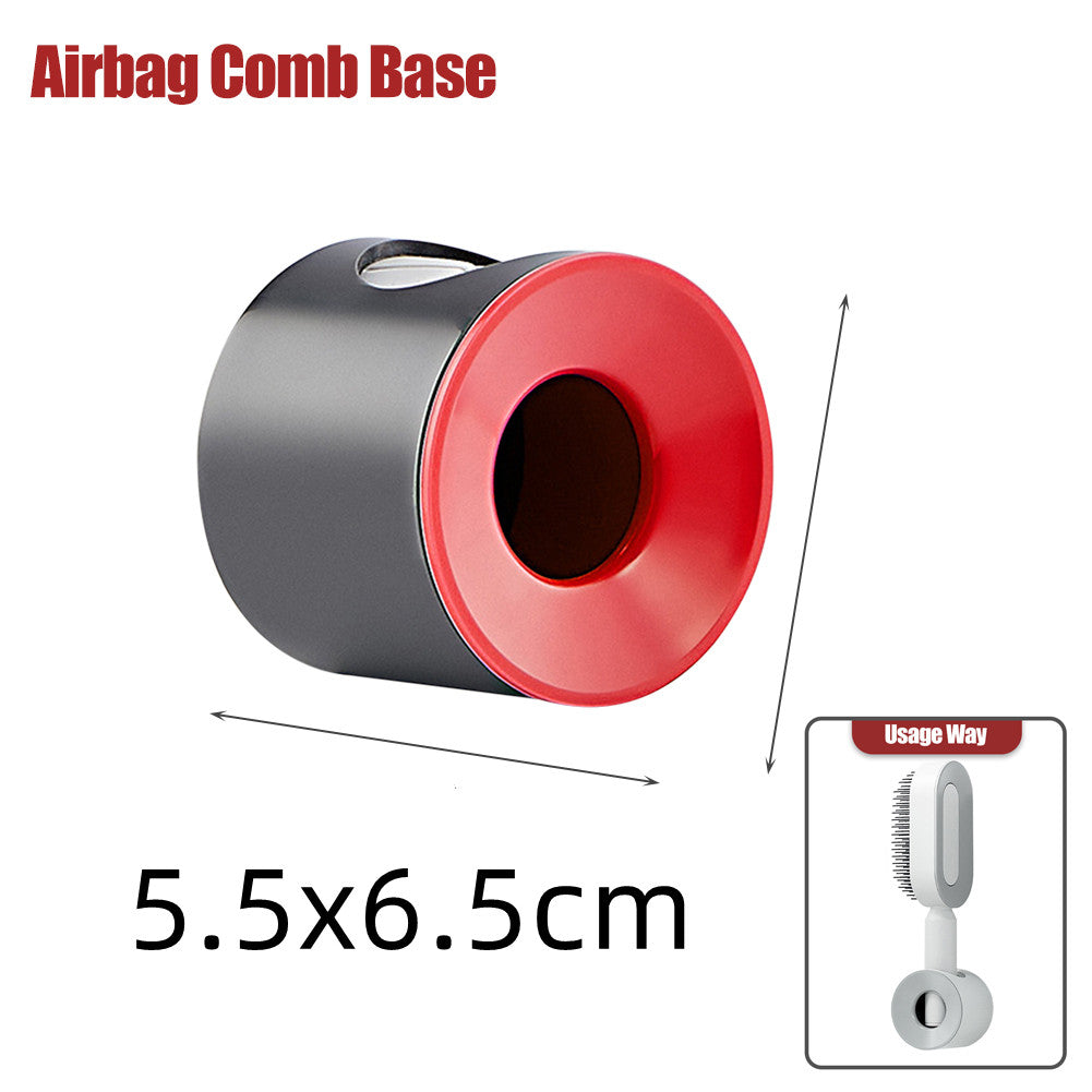 Airbag comb base with red ring and grey housing for self-cleaning brush