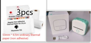 Mint mini thermal label printer with white paper box and USB cable