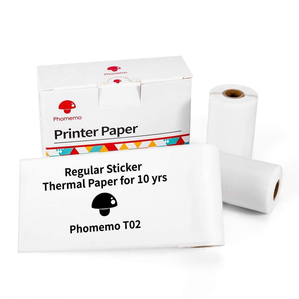 Thermal label printer paper box with white roll and backing sheet
