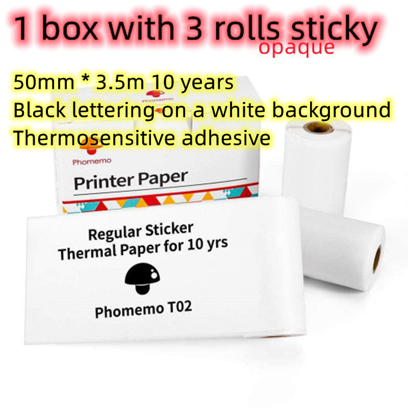 Thermal sticker paper rolls and printer paper pack for mini label printer