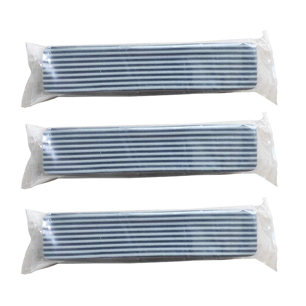 Blue striped replacement mini mop pads, three-pack in clear plastic sleeves