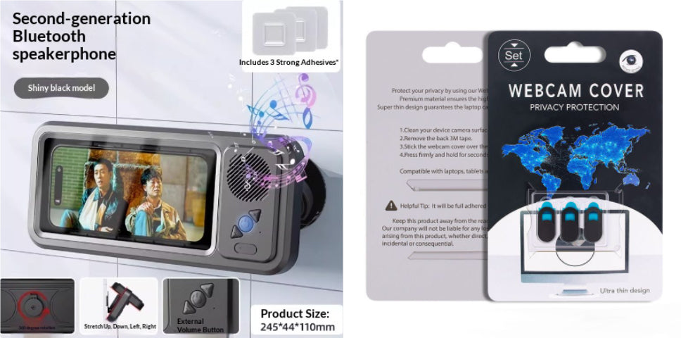Waterproof phone case with speaker grille and clear touchscreen window, dark frame.